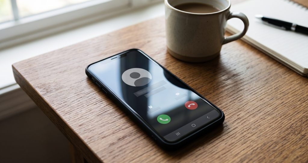 The Insurance Adjuster Keeps Calling Me. Should I Talk to Them Without a Lawyer? Phone ringing with an incoming call on a home table representing an insurance adjuster call